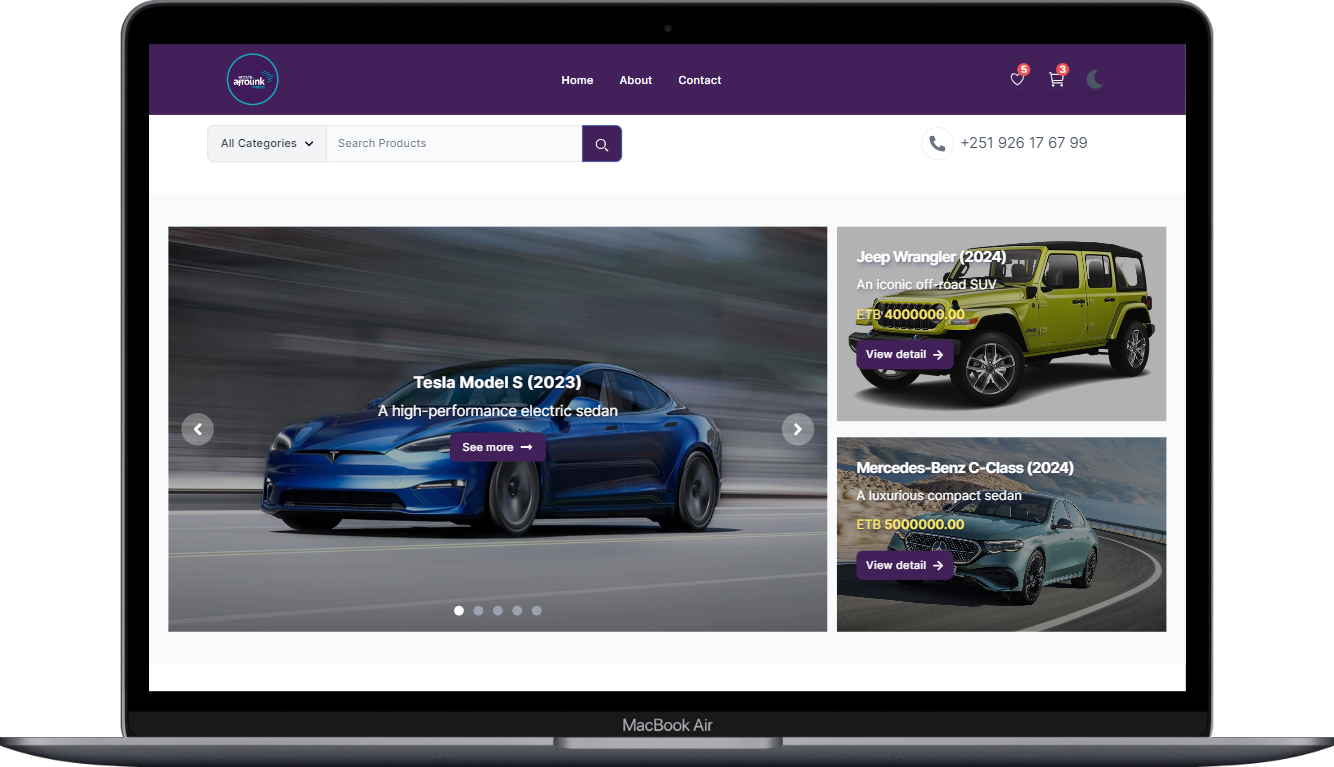 E-commerce website for portfolio